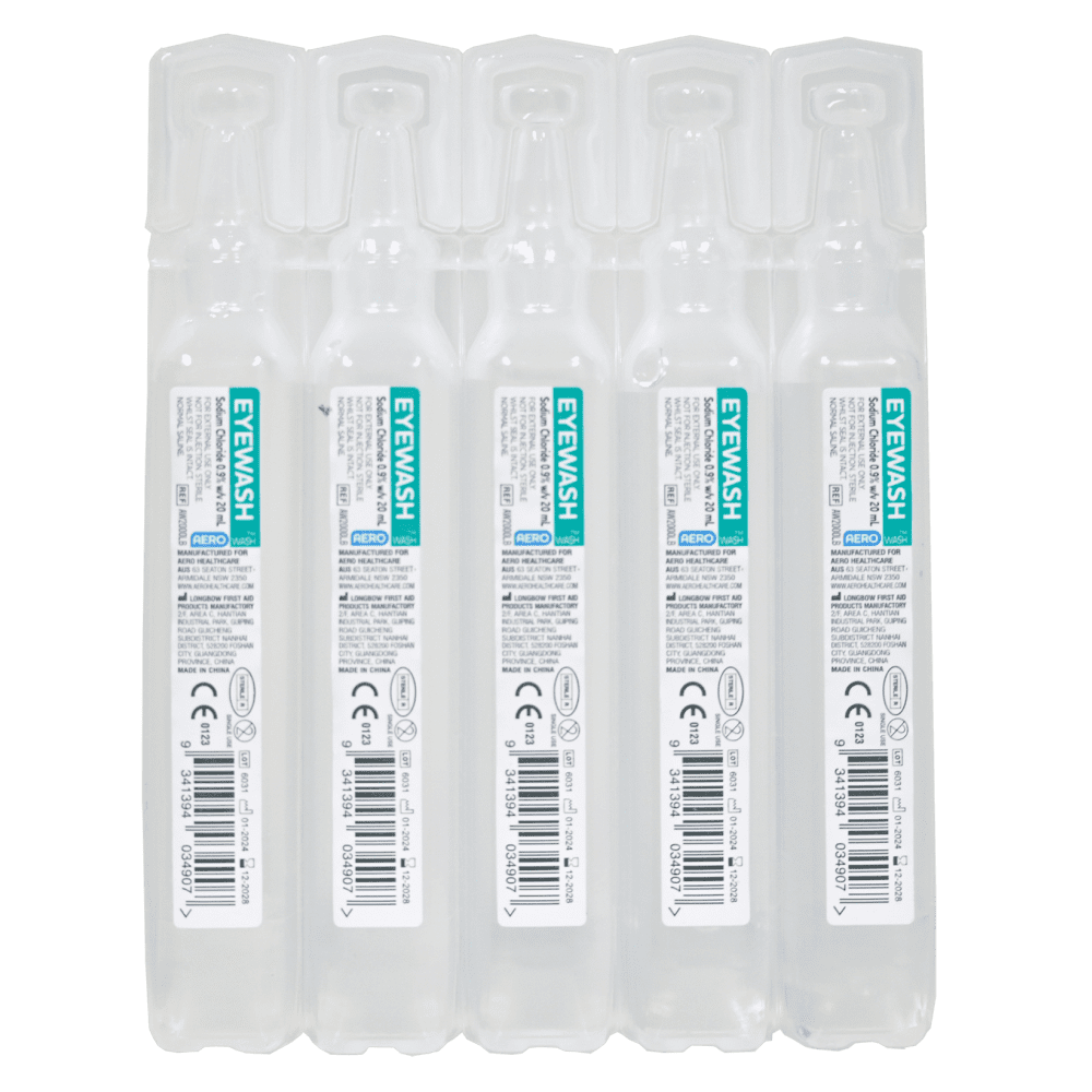 AEROWASH Sodium Chloride Eyewash Ampoule - 20ml Box of 250