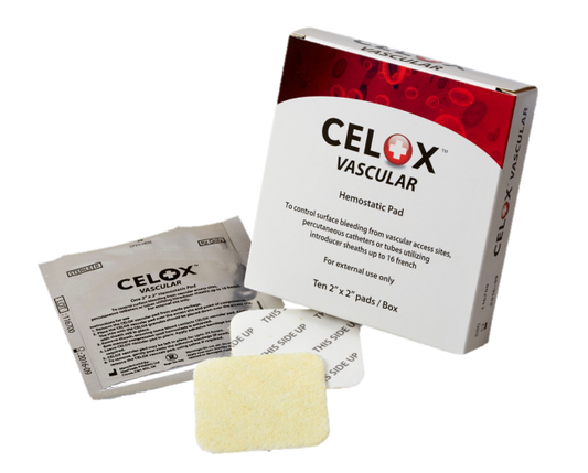 Celox Vascular 2" x 2" Gauze Pad - Pack of 10