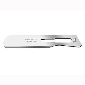 Swann Morton Scalpel Blades Carbon Steel Sterile Size 14 - Box of 100