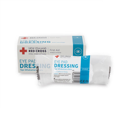 Red Cross Eye Pad Dressing with Bandage and Adhesive Fixing