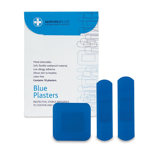 Dependaplast Blue Food Area Plasters Assorted Wallet of 10