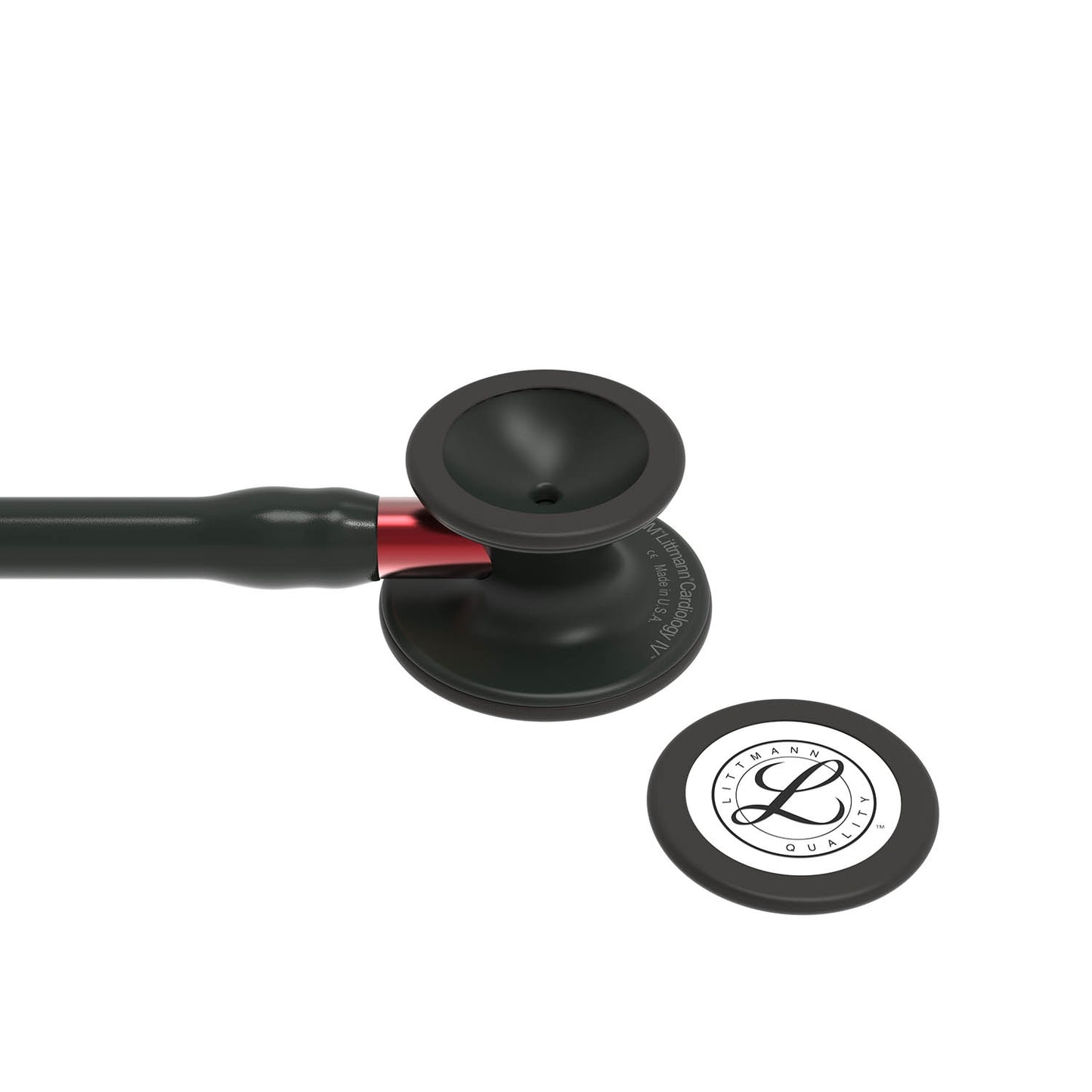 Littmann Cardiology IV Diagnostic Stethoscope: Black & Black - Red Stem 6200